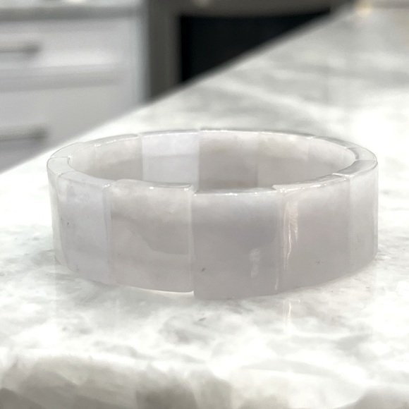 Natural Jade Thick Stretch Bracelet - Picture 10 of 12